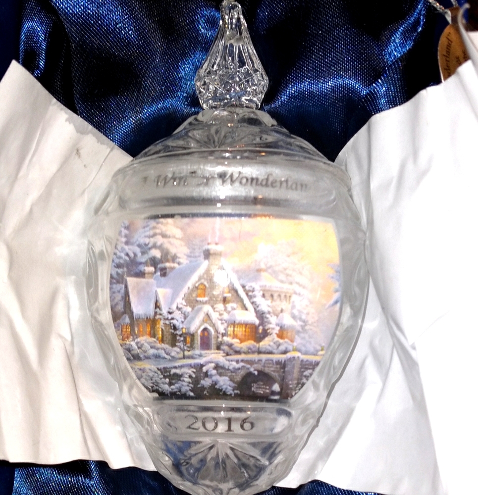 Vintage Thomas Kinkade crystal ornaments